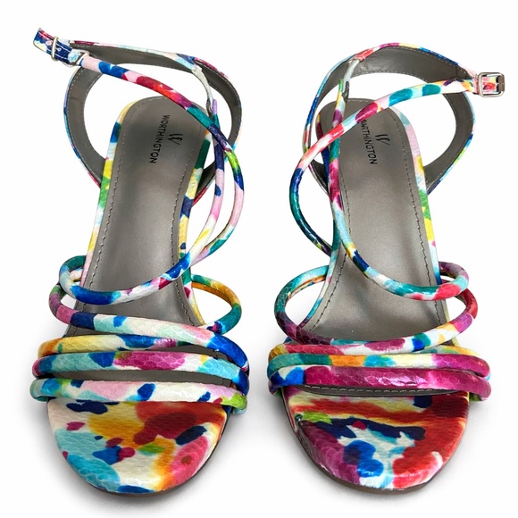 Worthington Multicolor Strappy Heels-Size 9 - Picture 3 of 6